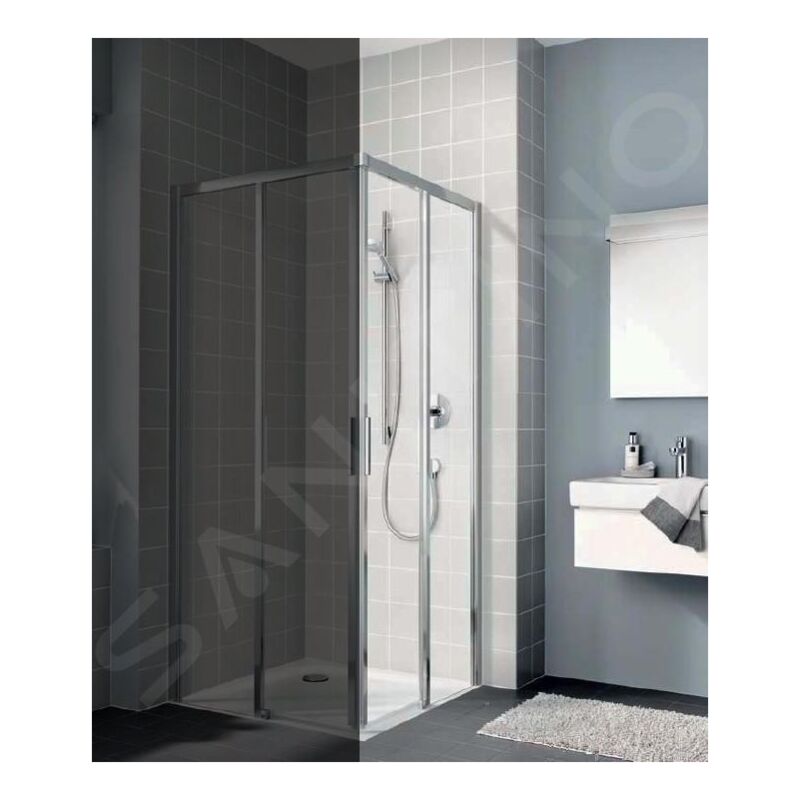 Cada xs - Porte de douche C2R, 90x200 cm, droite, argent brillant/verre transparent CKC2R09020VPK - Kermi