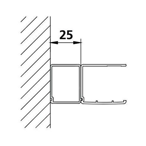 Kermi CADA XS - Profilé d'extension 25 mm, argent brillant ZDSVSV1CK200VK