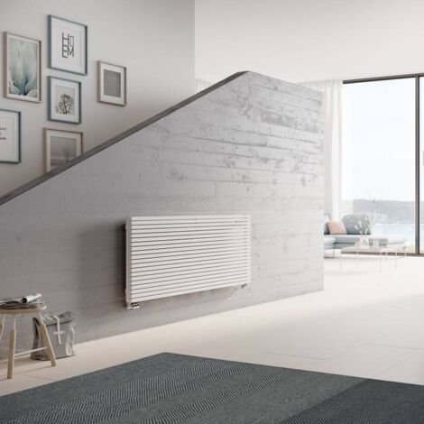 Kermi Decor-Arte Pure horizontal Designheizkörper, 415x800 mm (HxL), weiß, Anschluss seitlich Links D3N1H04008021XK