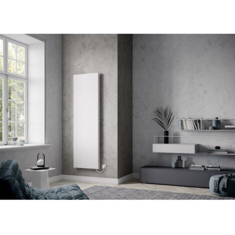 Kermi E-Panel Plan vertikal elektrischer Flachheizkörper 1800x74x400mm 750W mit Stecker Regler rechts, Weiß