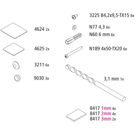 Kermi EBLI033 Set Montagekleinteile