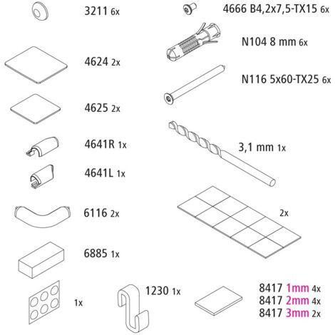 Kermi EBLI035 Set Montagekleinteile