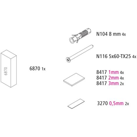 Kermi EBLI040 Set Montagekleinteile