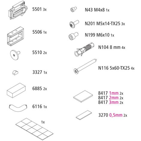 Kermi EBNI002 SET Montagekleinteile