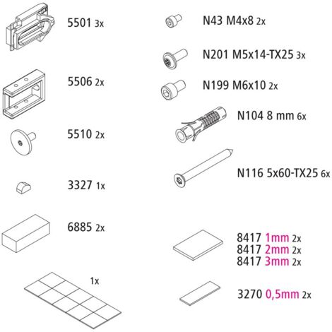 Kermi EBNI003 Set Montagekleinteile