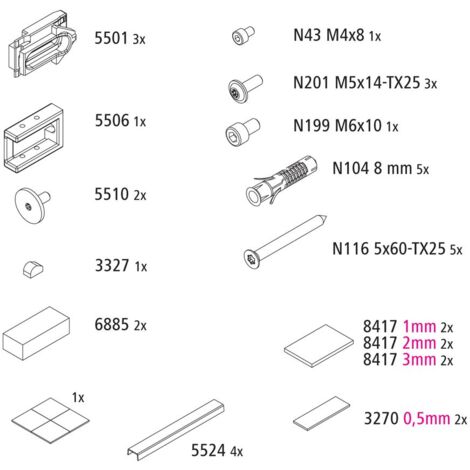 Kermi EBNI004 Set Montagekleinteile