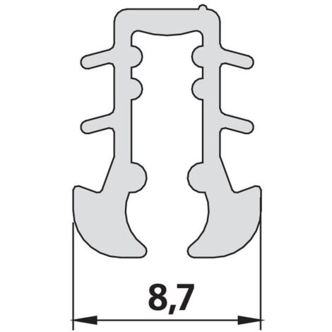 Kermi Glasabdichtung senkrecht x1, 4026, 12000mm, für 3-teilige Gleittür, passend bis Serienhöhe 2000mm, 2534101