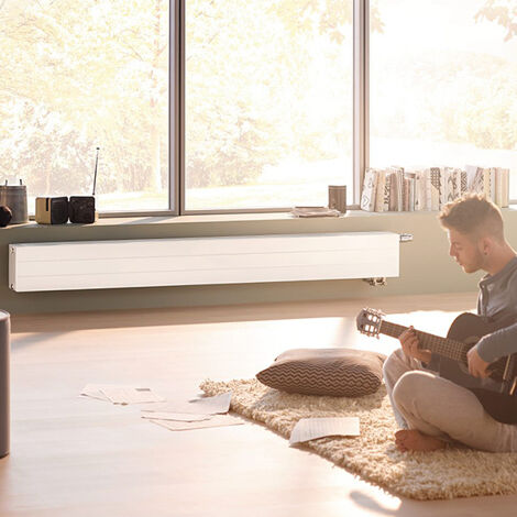 Kermi Konvektor Konvektoren KNN Typ 32, HxLxT: 210x600x133 mm, Farbe: weiß, Anschlußbild: universal, 6 bar, Abdeckung: mit, Wärmeleistung 75/65-20: 676 Watt, KNN320210602U1K