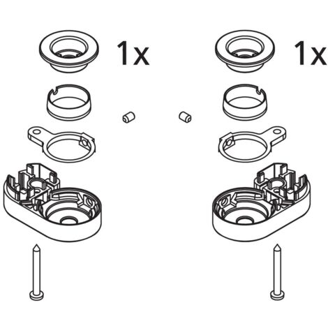 Kermi Lager Set unten, EBAT026, Silber Hochglanz, 2534014