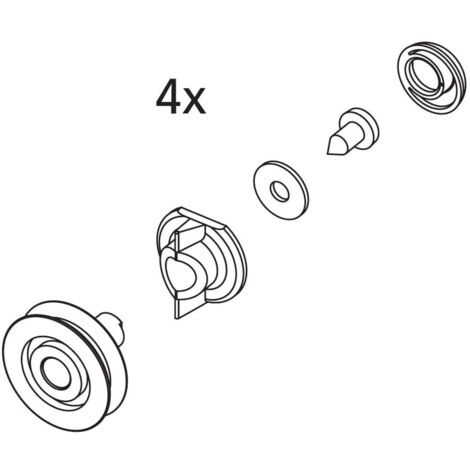 Kermi Laufrolle Set oben, EBIN015, Weiß, 2533893