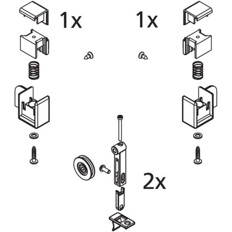 Kermi Laufrollen Set oben/Haken unten D2L-R, EBLI027, 2534911