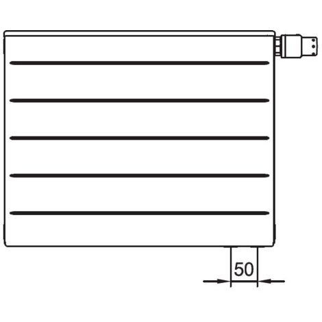 Kermi Line Ventilheizkörper Typ 10 605x405mm Ventilposition rechts PLV100600401R1K