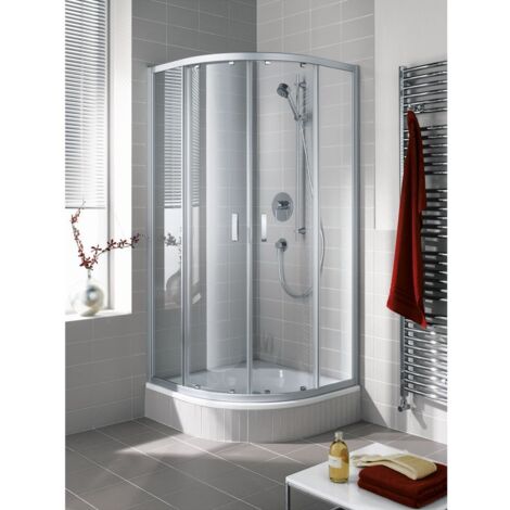 Kermi Quart de cercle Ibiza 2000 T10 1000x 1850 BV : 970-985 SIMG verre trempé transparent