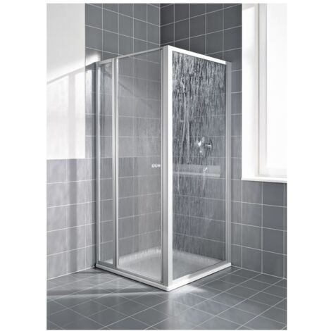 Kermi Seitenwand Nova 2000 TWD 1850x900x17mm Kerolan Fontana 3mm Silber Mattglanz Anschlag links/rechts