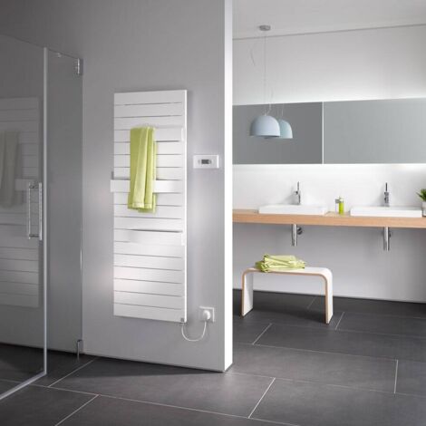 Kermi Tabeo E Elektro-Designheizkörper, 1200 Watt, Regelung wfs weiß, 1437x750 mm (HxL), weiß, Ausführung Rechts TBE101500752FXK