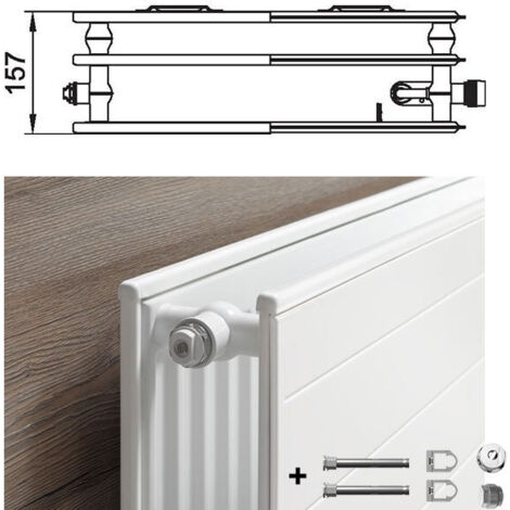 Kermi Therm-x2 Line Hygiene-Ventilheizkörper Typ 30 305x1805mm Ventilposition rechts PLV300301801R1K