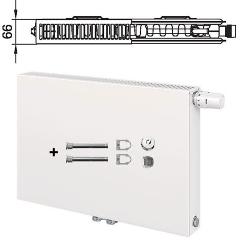 Kermi Therm-x2 Plan Vplus Ventilheizkörper Mittelanschluss Typ 12 505x505mm Ventilposition rechts PTP120500501R1K