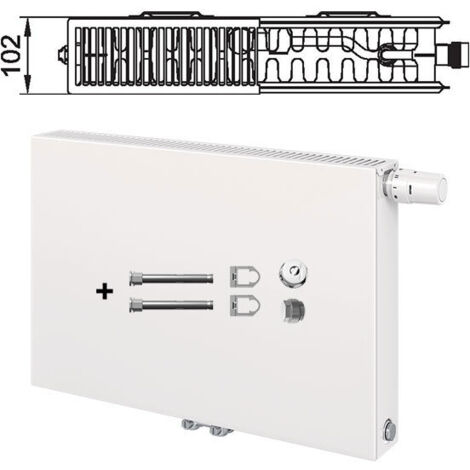 Kermi Therm-x2 Plan Vplus Ventilheizkörper Mittelanschluss Typ 22 505x1205mm Ventilposition links PTP220501201L1K
