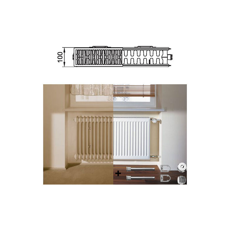 Kermi therm-x2 Profil-Kompakt-Austauschheizkorper Typ 22, zweireihig ...