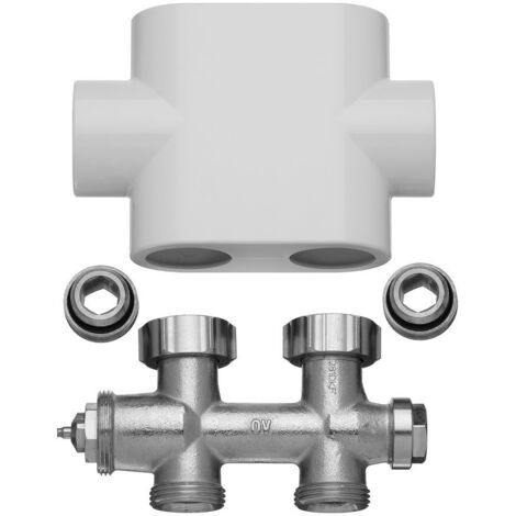 Kermi Ventilhahnblock-Set Durchgangsform Blende weiss
