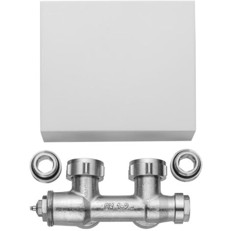 Kermi Ventilhahnblock-Set Eckform Blende weiß