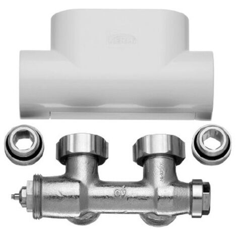 Kermi Ventilhahnblock-Set Eckform Blende weiss