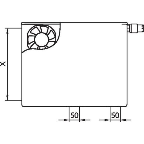Kermi x-flair Wärmepumpen-Ventilheizkörper Mittelanschluss Plan Vplus Typ 22 605x1205mm Ventilposition links PTP2L0601201L1K