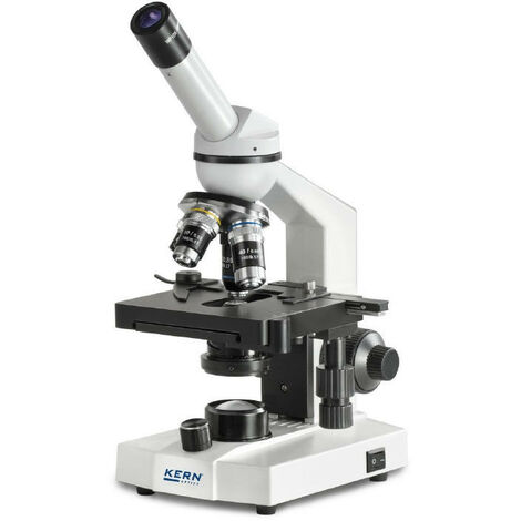 Kern - Microscope à lumière transmise OBS-1 monoculaire WF 10x/Ø 18 mm revolver à 4 objectifs avec platine mécanique - OBS 105