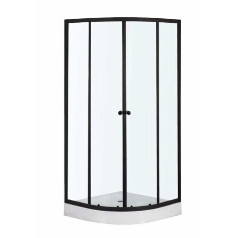 KERRA LEO BLACK Duschwand / 80 x 80 cm