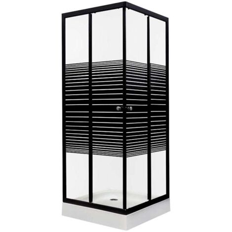 KERRA PICO BLACK STR Duschwand / 80 x 80 cm