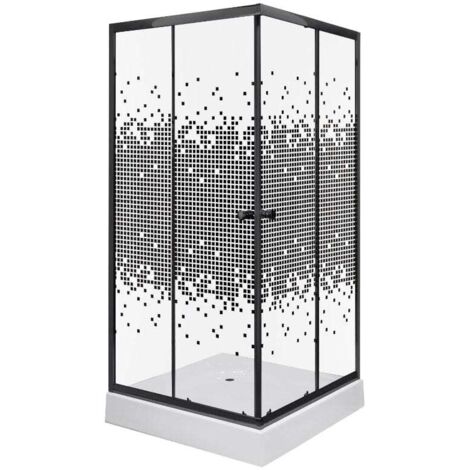 KERRA PIXEL SQ BL Duschwand + Duschwanne / 80 x 80 cm