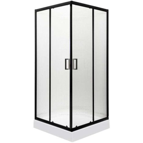 KERRA SOHO SQ BL Duschwand + Duschwanne / 80 x 80 cm