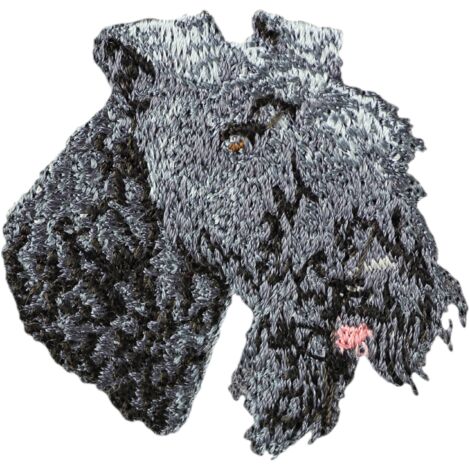 Kerry Blue Terrier, Irish Blue Terrier - Aufnäher in Hundeform, bestickter Aufnäher, einzigartige Dekoration für einen Rucksack von Art-Dog