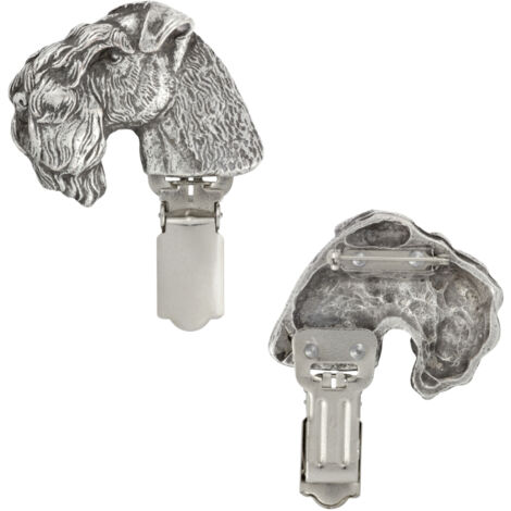 Kerry Blue Terrier, Irish Blue Terrier - spilla con clip, porta numero di partenza, regalo per una mostra canina di Art-Dog