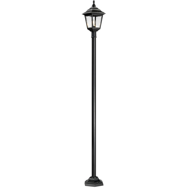 Kerry - 1 Light Outdoor Lamp Post Black IP44, E27 - Elstead