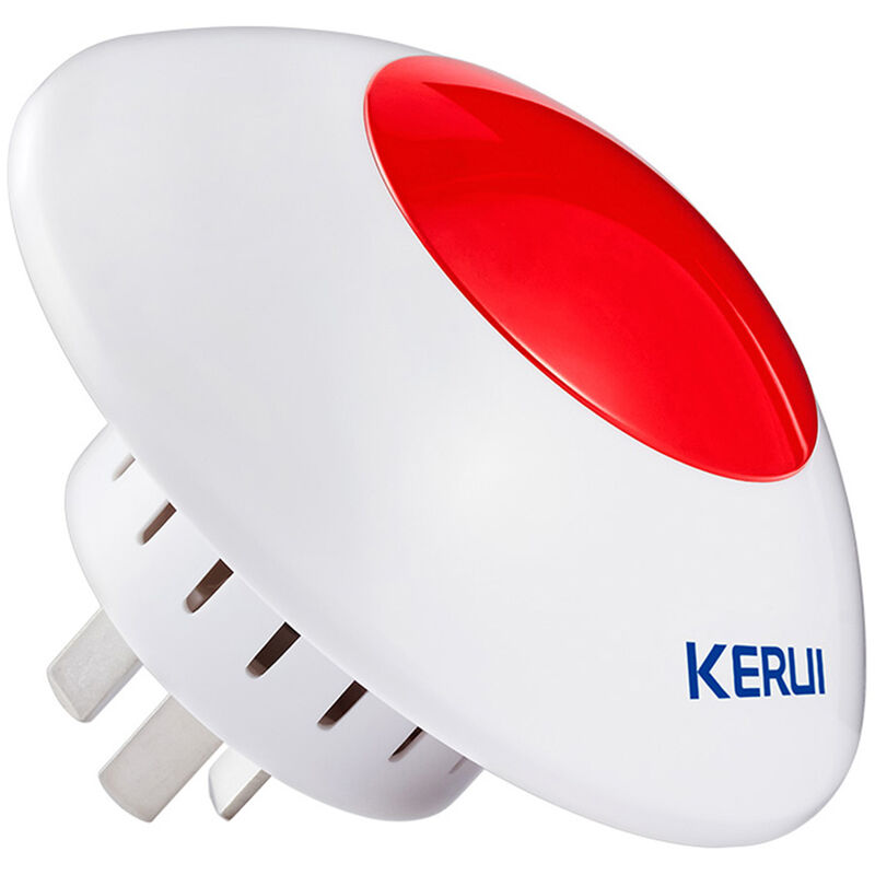 

KERUI Alarma de sirena estroboscopica inalambrica con sonido, alarma de luz de flash compatible con control remoto de 433 MHz, sensor de puerta,