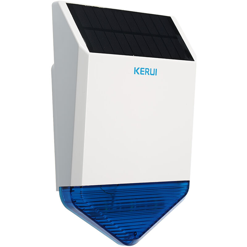 

KERUI Wireless 433HMz Panel de sirena estroboscopica con energia solar Impermeable al aire libre para seguridad del sistema de alarma con sonido de