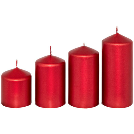 Kerzen in verschiedenen Größen, Ø 5 cm, 4er-Set