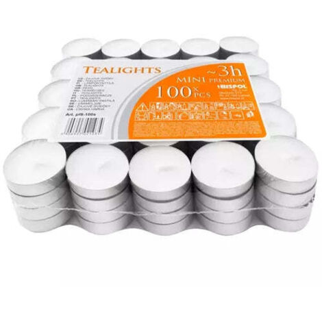 Kerzen teelichter 3h - set a 100 stk