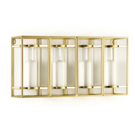 Kerzenhalter 60X15X31 Glas/Goldenes Metall