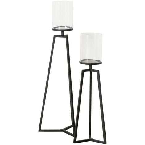 BOLTZE GRUPPE Kerzenhalter aus Glas auf Metallgestell COSA, 75-95 cm