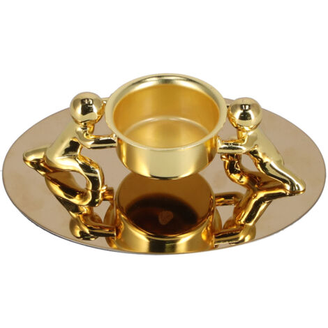 Kerzenhalter aus goldfarbenem Edelstahl, eleganter Kerzenständer für romantische Wohndekoration