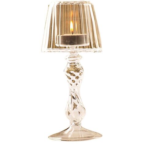 Kerzenhalter aus Kristallglas für Wohnzimmer, Büro, Schlafzimmer – Robuste und langlebige Dekoration in Lampenform.
