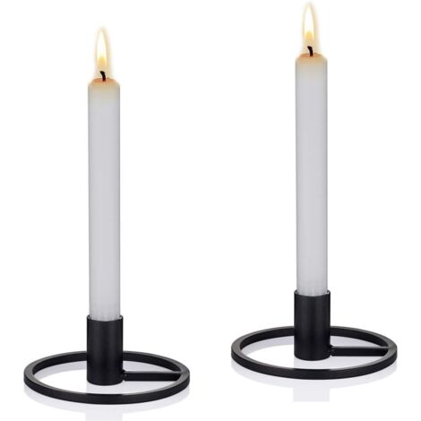 Kerzenhalter, Kerzenständer, Spitzkerzenhalter, Retro, Schwarz
