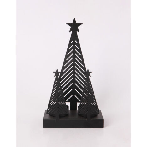 Kerzenhalter Tannenbaum mit Stern Metall 22 x 13 cm Kerzenteller & -tablett