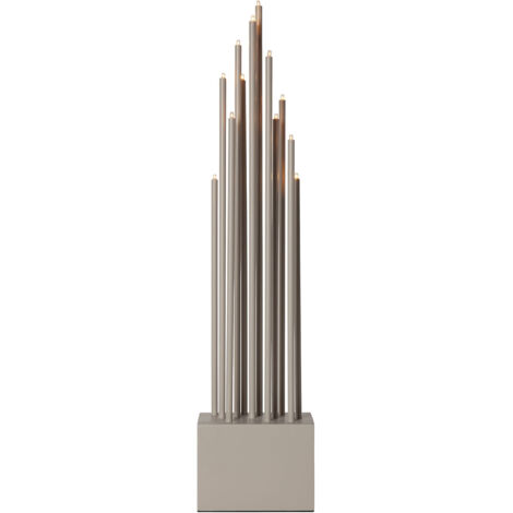 Kerzenleuchter -Buzz', 12-flammig, beige, Metall, Holz, 60cm