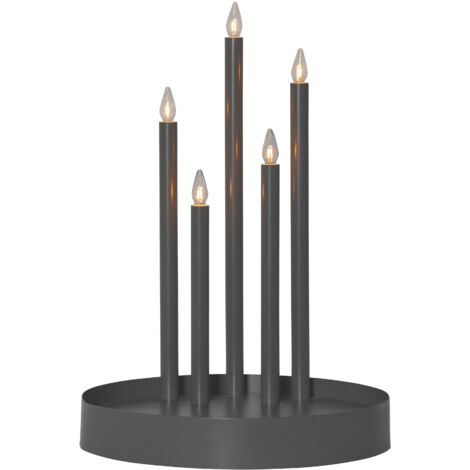 Kerzenleuchter ,Deco mit Tablett, 5-flammig, anthrazit