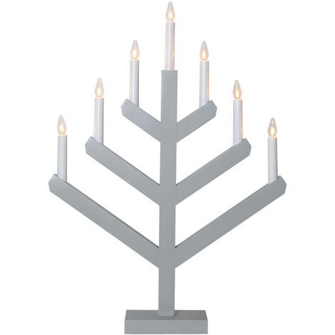 Kerzenleuchter Vinga grau 7 LEDs H 50cm B 32cm