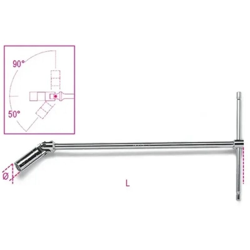 Beta - Clé en t articulée pour bougies 959 - 14.0 - 9/16