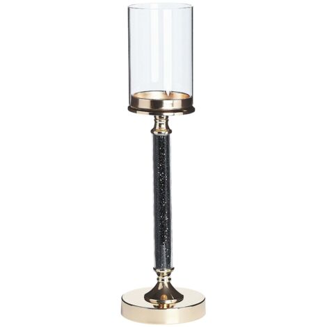 Kerzenständer ABBEVILLE Glas 48 cm Schwarz